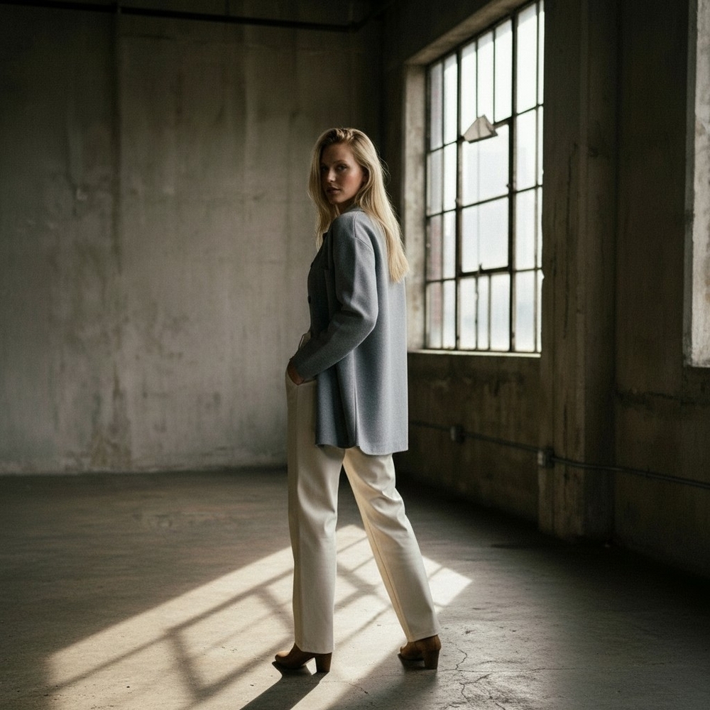 Quince Eco-Knit Milano Stitch Oversized Shirt Jacket XS Heather Gray - Picture 3 of 14